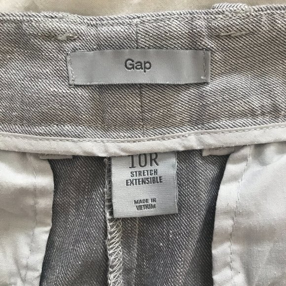 Grey linen cropped pants - GAP sz 10R - Picture 2 of 7